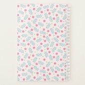 Pink Coquette Bow Floral Pattern Custom Name プランナー手帳 (裏面)