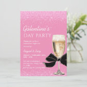 Pink Coquette Bow Galentine's Day Party 招待状 (スタンド正面)