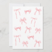 Pink Coquette Bow Girl 1st Birthday Invitation 招待状 (裏面)