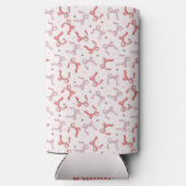  pink coquette bow girly script monogram name スリム缶クーラー (裏面)