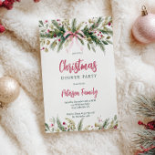 Pink Coquette Bow Grandmillennial Christmas Wreath 招待状