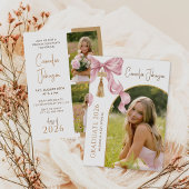 Pink Coquette Bow Photo 2026 Graduation Party 招待状