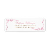 Pink Coquette Bow Return Address ラベル (正面)