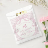 Pink Coquette Bow Rocking Hors Baby Shower Dessert フェイバーバッグ (封をした状態)