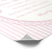 Pink Coquette Bow Rocking Horse Advice for Baby ポスター (角)