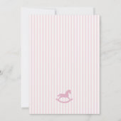 Pink Coquette Bow Rocking Horse Baby Advice Card 招待状 (裏面)