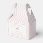 Pink Coquette Bow Rocking Horse Baby Shower フェイバーボックス (裏面サイド)