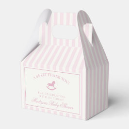 Pink Coquette Bow Rocking Horse Baby Shower フェイバーボックス