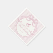 Pink Coquette Bow Rocking Horse Birthday Dessert スタンダードカクテルナプキン (角)