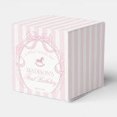 Pink Coquette Bow Rocking Horse Birthday Party フェイバーボックス (裏面サイド)