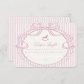 Pink Coquette Bow Rocking Horse Diaper Raffle Card エンクロージャーカード (正面/裏面)