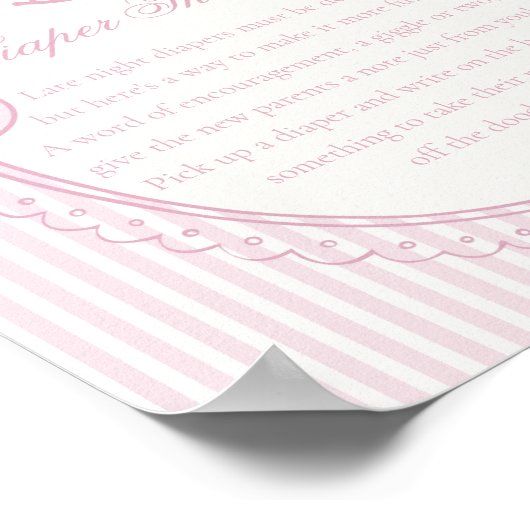 Pink Coquette Bow Rocking Horse Diaper Thoughts ポスター (角)