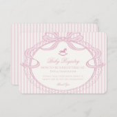 Pink Coquette Bow Rocking Horse Registry エンクロージャーカード (正面/裏面)