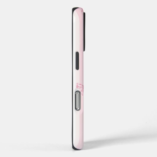 Pink Coquette Bow Stripes iPhone 16 Pro Case. Case-Mate iPhoneケース (裏面 / 右)