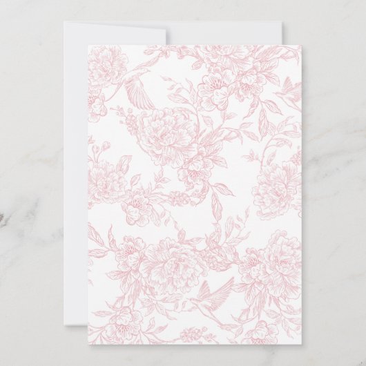 Pink Coquette Bow Sweet 16 Birthday Party 招待状 (裏面)