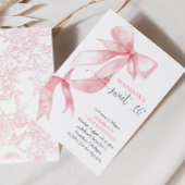 Pink Coquette Bow Sweet 16 Birthday Party 招待状