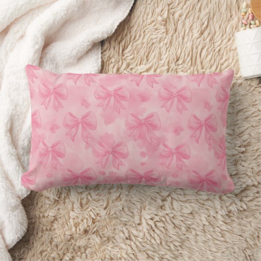 Pink Coquette Bows ランバークッション (ブランケット)