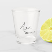 Pink Coquette Bridesmaid Personalized Gift Shot Gl ショットグラス (正面)