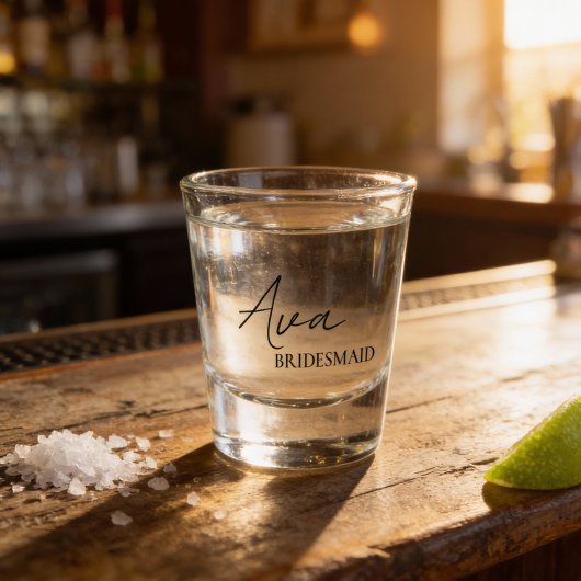 Pink Coquette Bridesmaid Personalized Gift Shot Gl ショットグラス