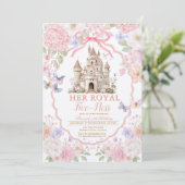 Pink Coquette Butterflies Royal fiveness Birthday  招待状 (スタンド正面)