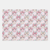 Pink Coquette Candy Cane ラッピングペーパーシート (正面)