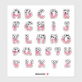Pink Coquette Cow Print Alphabet Cowgirl Letters シール (シート)