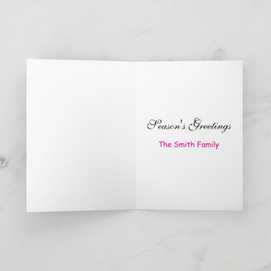 Pink Coquette Deer Vintage Christmas  カード (内部)