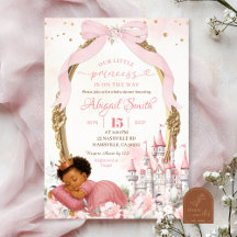 Pink Coquette Fairytale African Girl Baby Shower