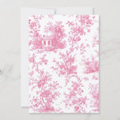 Pink Coquette Floral Toile Bridal Shower 招待状 (裏面)