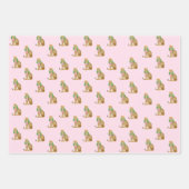Pink Coquette Leopard Christmas ラッピングペーパーシート (正面)