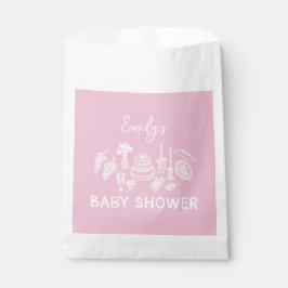 Pink coquette modern hand drawn baby shower フェイバーバッグ