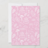 Pink coquette modern hand drawn baby shower 招待状 (裏面)