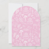 Pink coquette modern hand drawn baby shower 招待状 (裏面)