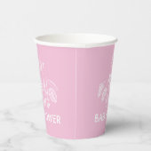 Pink coquette modern hand drawn baby shower 紙コップ (右)
