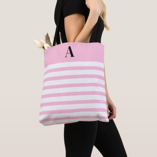 Pink Coquette Monogram (A) トートバッグ (クローズアップ)