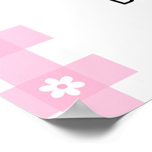 Pink Coquette Pie Baby Shower Welcome ポスター (角)