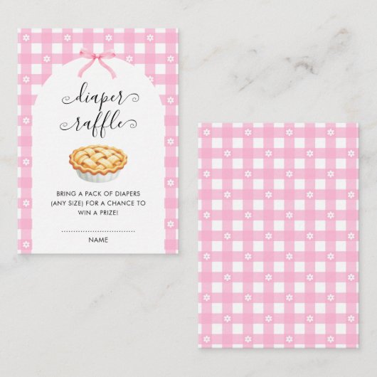 Pink Coquette Pie Diaper Raffle エンクロージャーカード (正面/裏面)