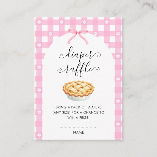 Pink Coquette Pie Diaper Raffle エンクロージャーカード (正面)