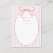 Pink Coquette Preppy Stripe Jewelry Display 名刺 (正面)
