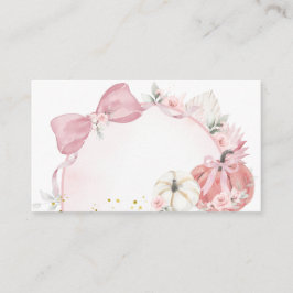 Pink Coquette Pumpkin Baby Shower Insert Card エンクロージャーカード