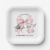 Pink Coquette She Did It Square ペーパープレート (正面)