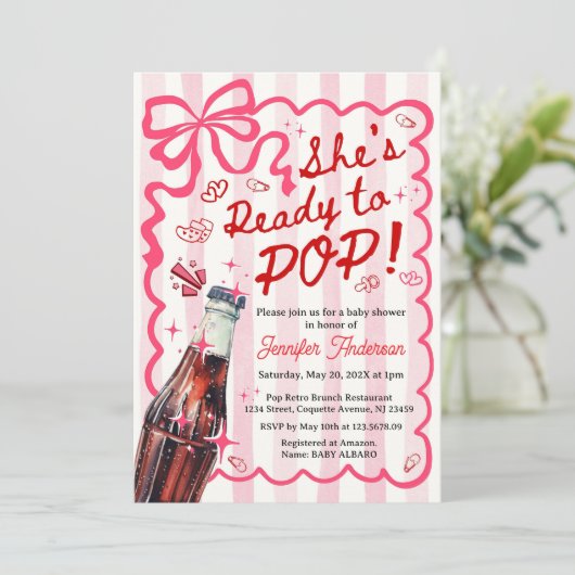 Pink Coquette She is Ready to POP Invitation 招待状 (スタンド正面)