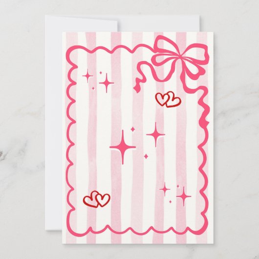 Pink Coquette She is Ready to POP Invitation 招待状 (裏面)