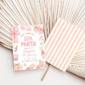 Pink Coquette Spa Party Birthday 招待状