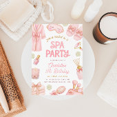 Pink Coquette Spa Party Birthday 招待状