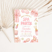 Pink Coquette Spa Party Birthday 招待状