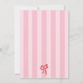 Pink Coquette Striped Vintage Hand Drawn Birthday 招待状 (裏面)
