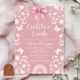 Pink Coquette Talavera Cielito Lindo Baby Shower 招待状