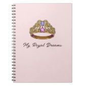 Pink Coquette Tiara & Bow Spiral Notebook ノートブック (正面)