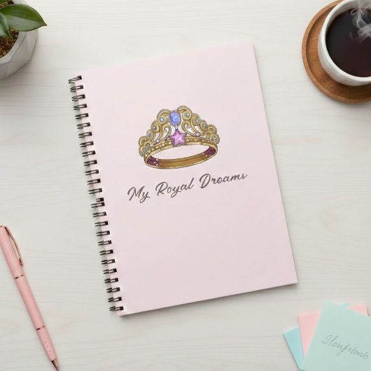 Pink Coquette Tiara & Bow Spiral Notebook ノートブック